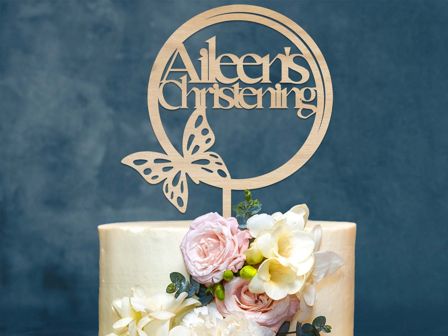 Christening Cake Topper with Butterfly Ireland