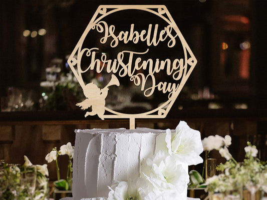 Christening Day Cake Topper with hearts Ireland