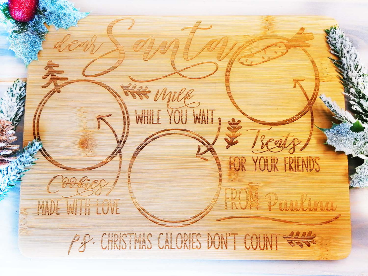 Santa Treat Board Personalised with Name