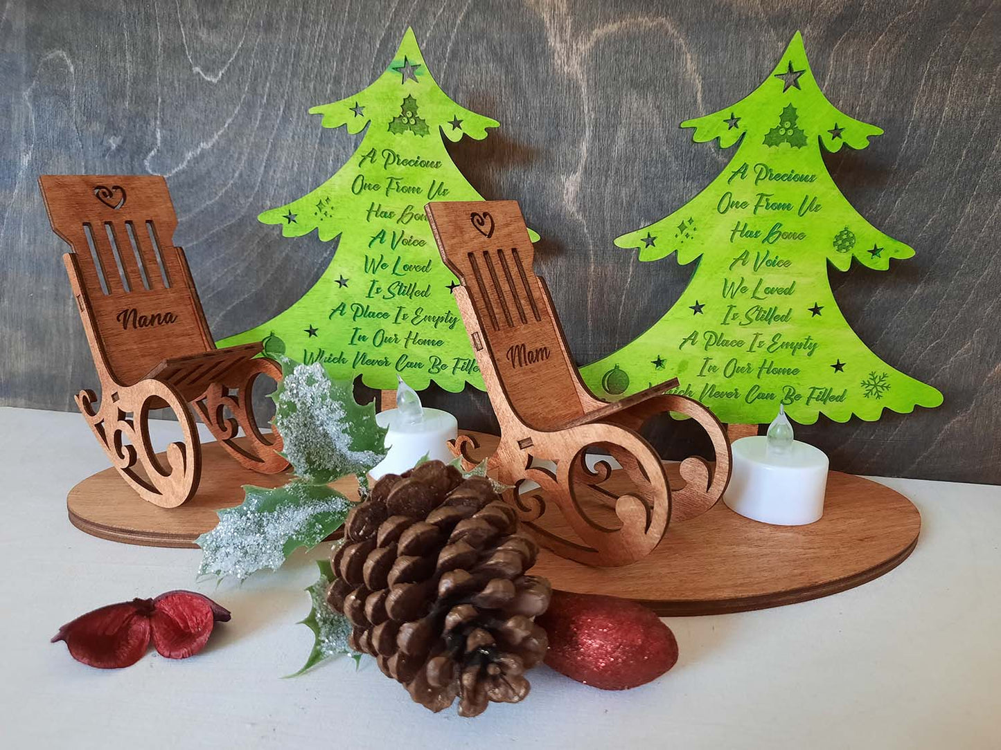 Christmas Memorial Chair and Tree - Candle ornament
