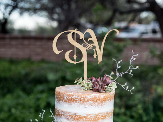 Classic Initials Wedding Cake Topper