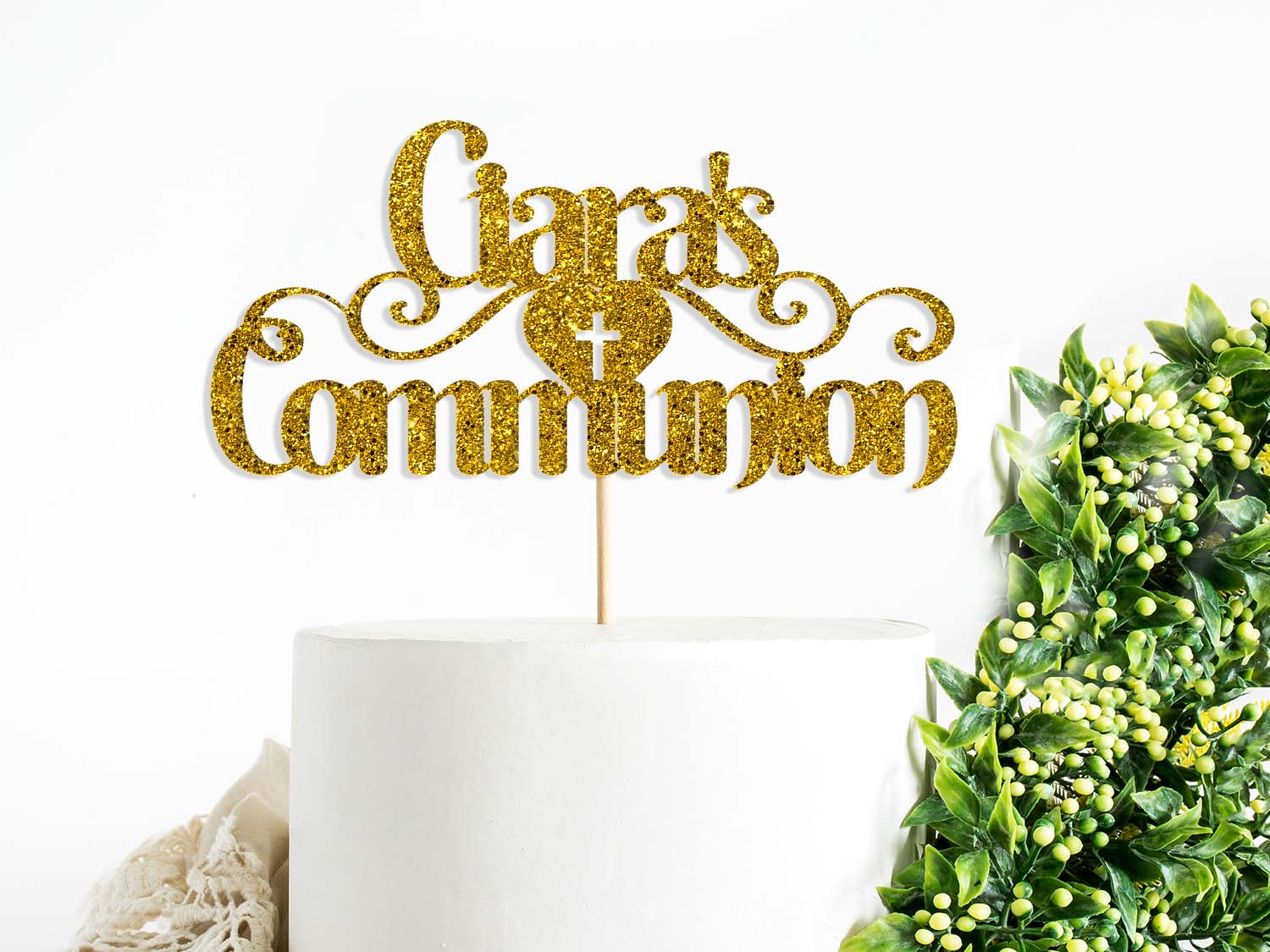First Communion Glitter Cake Topper Ireland