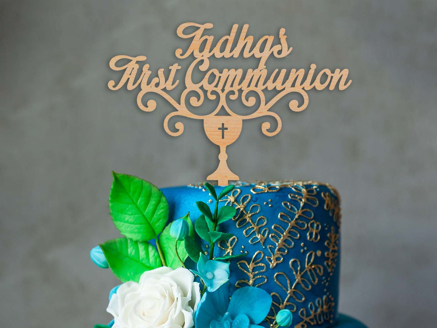 Personalised Wooden First Communion Cake Topper - PG Factory