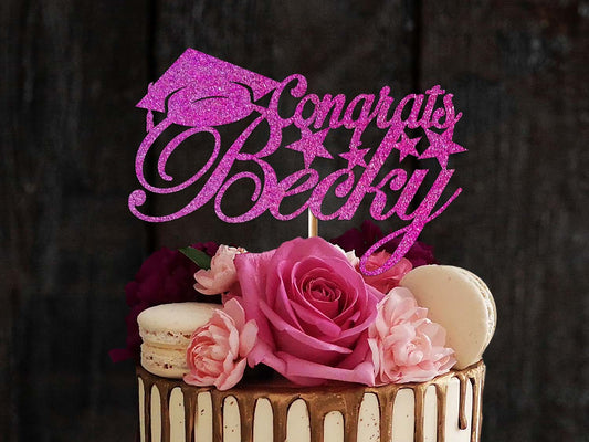 Congrats Graduation Glitter Cake Topper Ireland