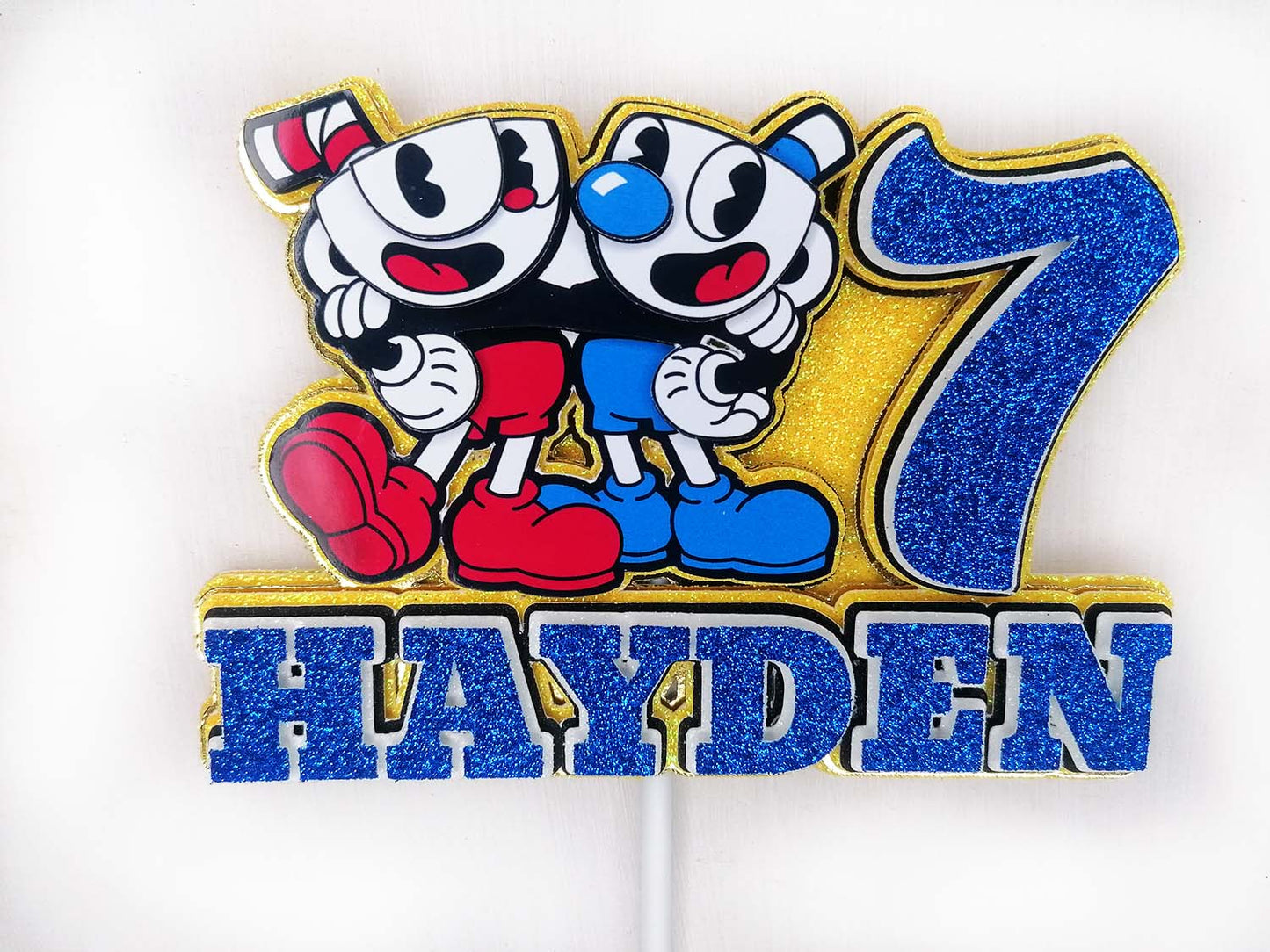 Cuphead Birthday Topper
