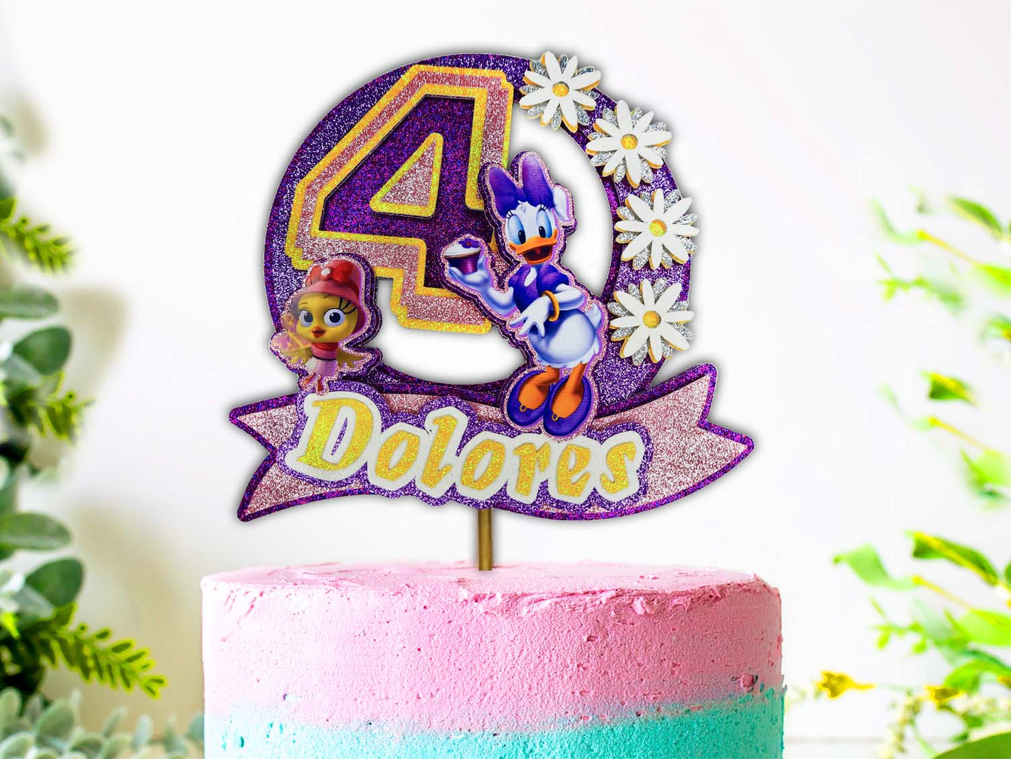 Daisy Duck and Cuckoo Loca 3D Cake Topper