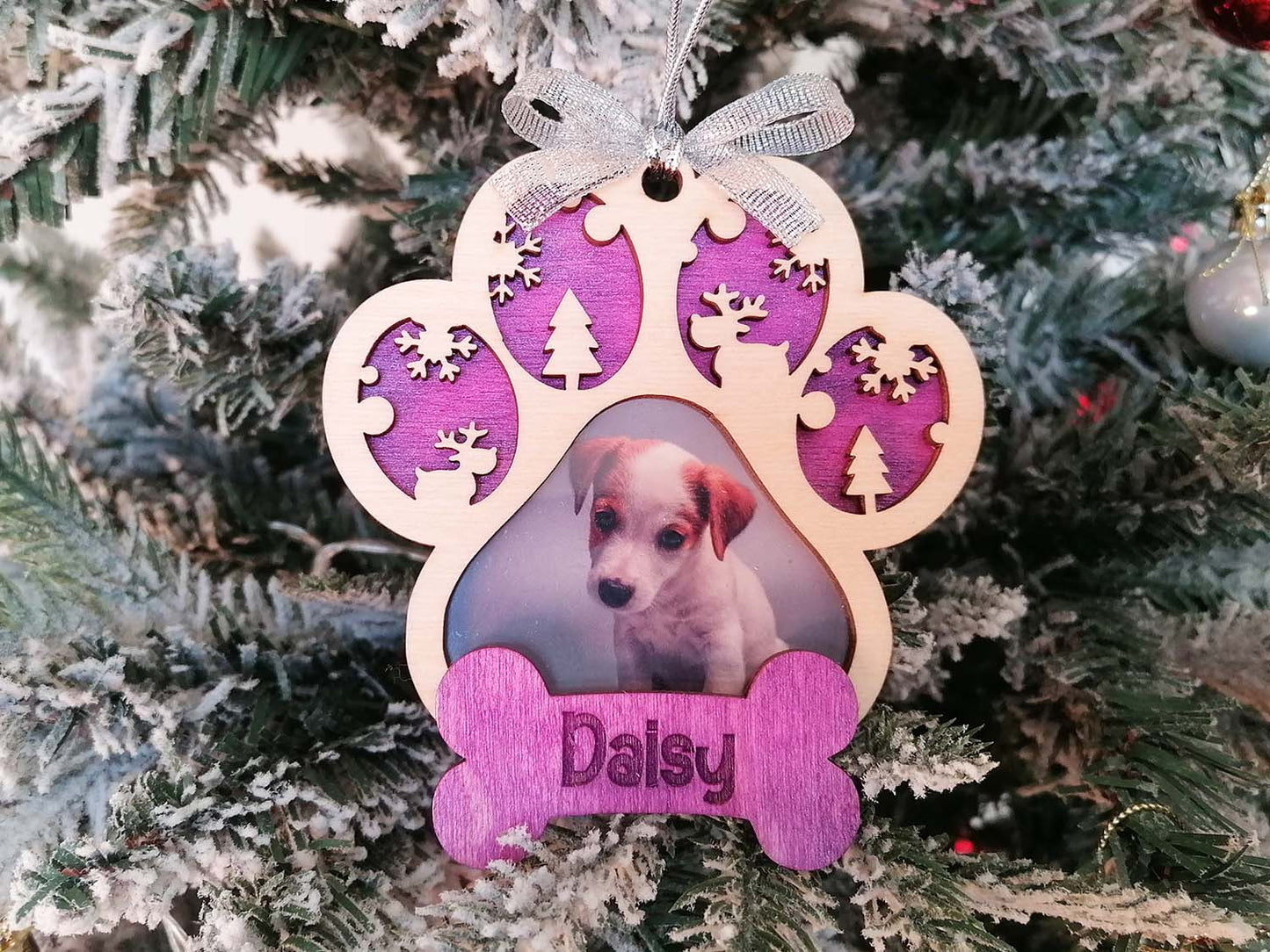 Personalised Dog Paw Photo Christmas Decoration Ireland