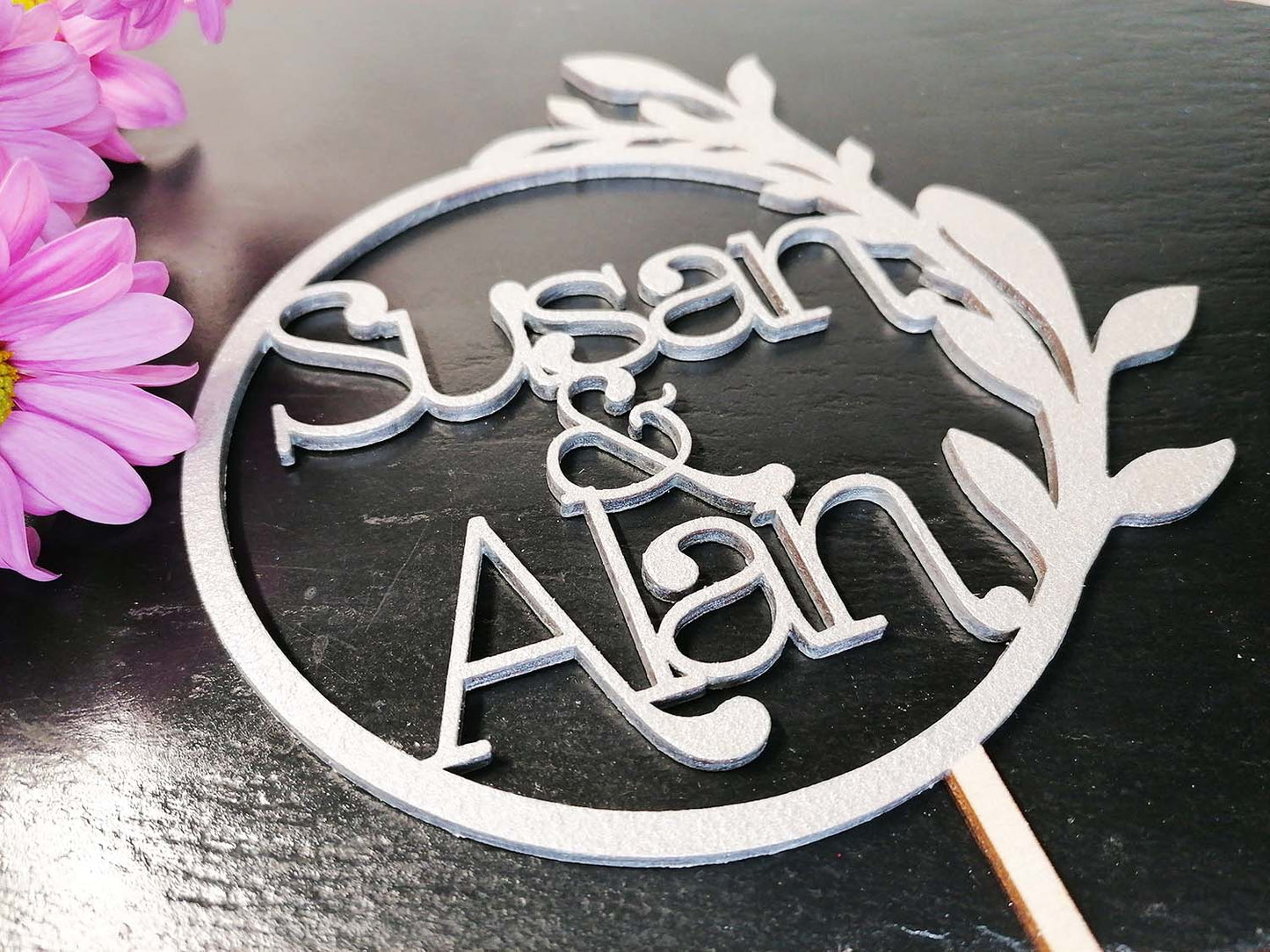 Field Flowers Wedding Cake Topper