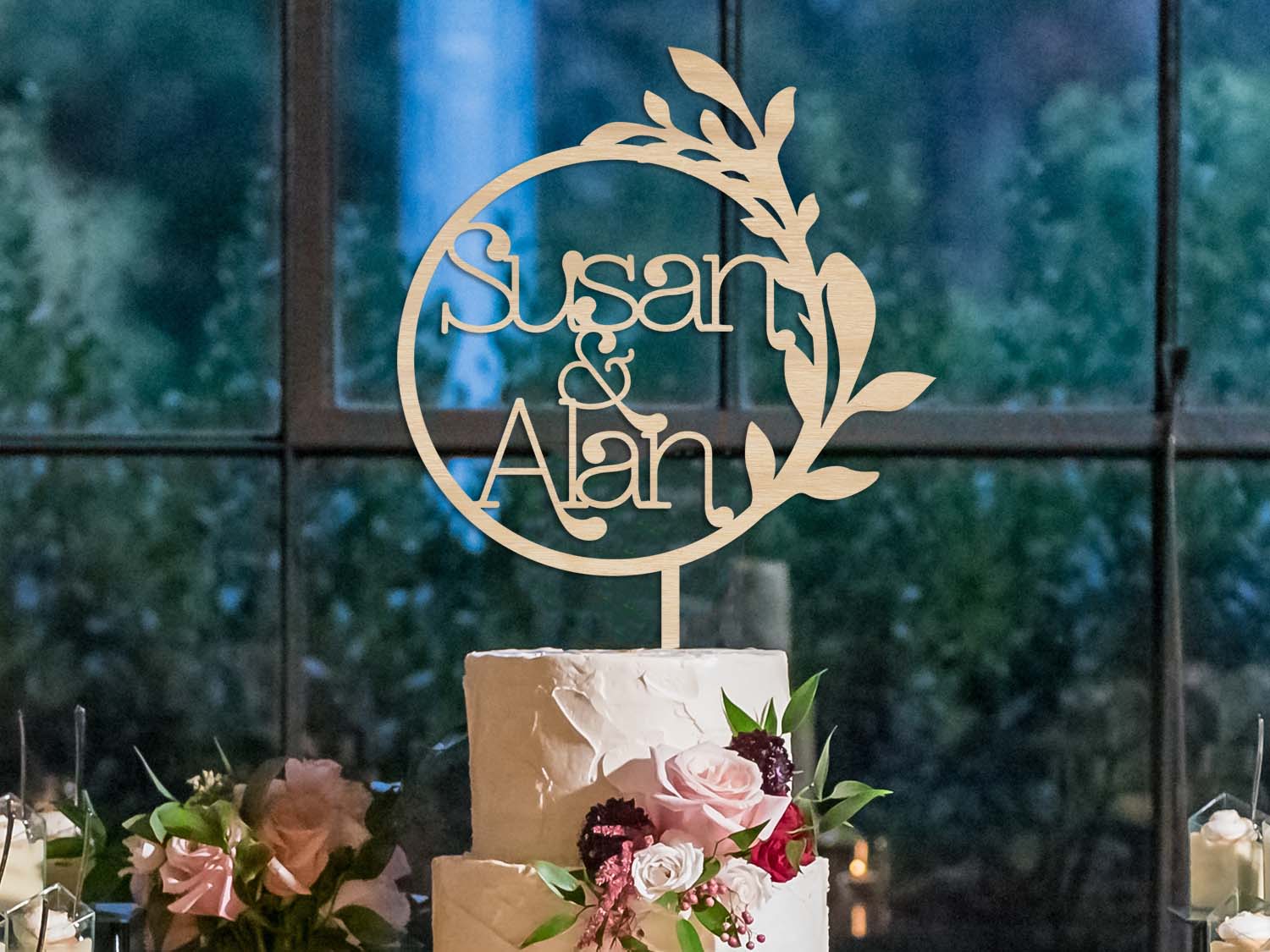 Field Flowers Wedding Cake Topper