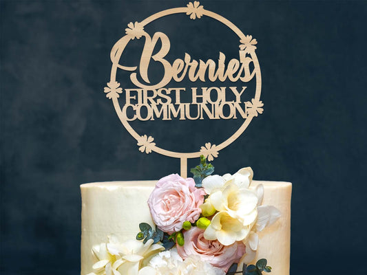 First Communion Cake Topper, Personalised Cake Decoration
