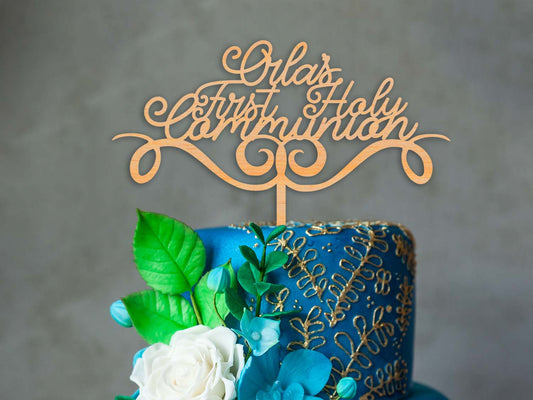 Personalised Wooden First Communion Cake Topper - PG Factory