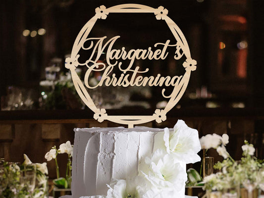 Christening Cake Topper with flowers Ireland Dublin