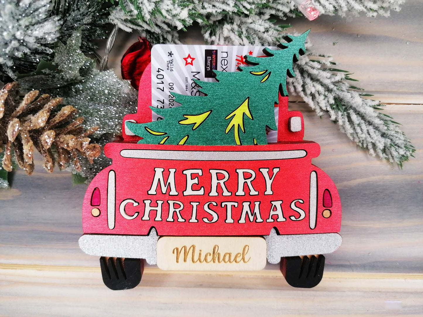 Christmas Truck Gift Card Holder