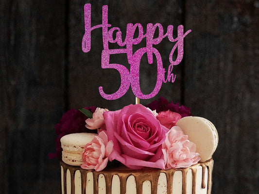 Happy Age Glitter Cake Topper