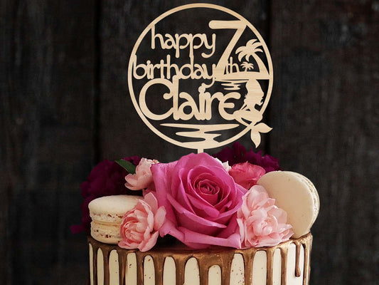 Happy Birthday Cake Topper with Mermaid Ireland