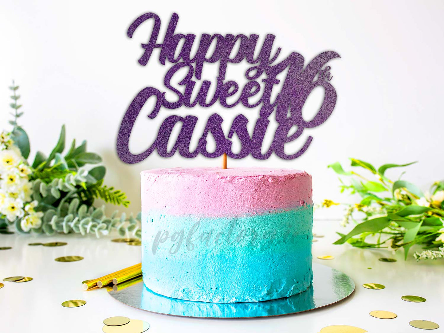 Happy Sweet 16th - Happy Birthday Cake Topper - PG Factory