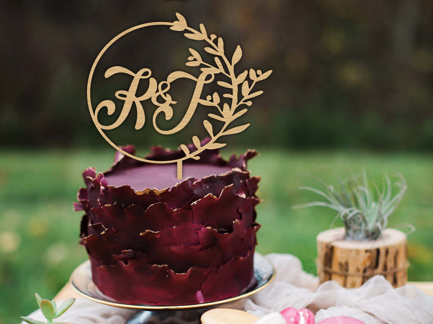 Initials Wedding Engagement Cake Topper