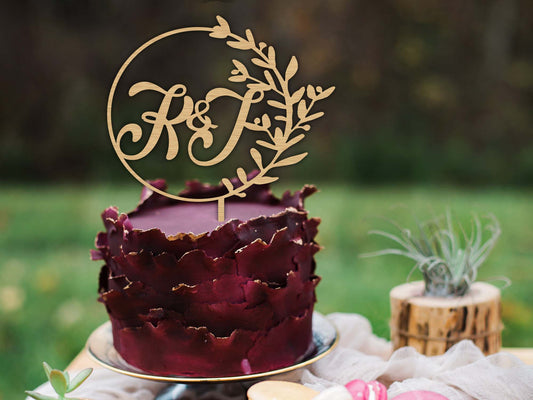 Initials Wedding Engagement Cake Topper