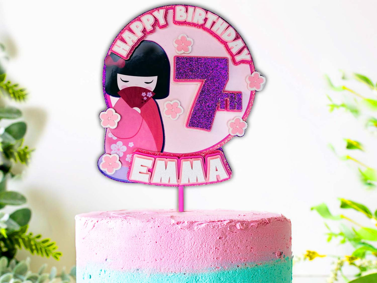 Japan Kawaii Girl Birthday Topper