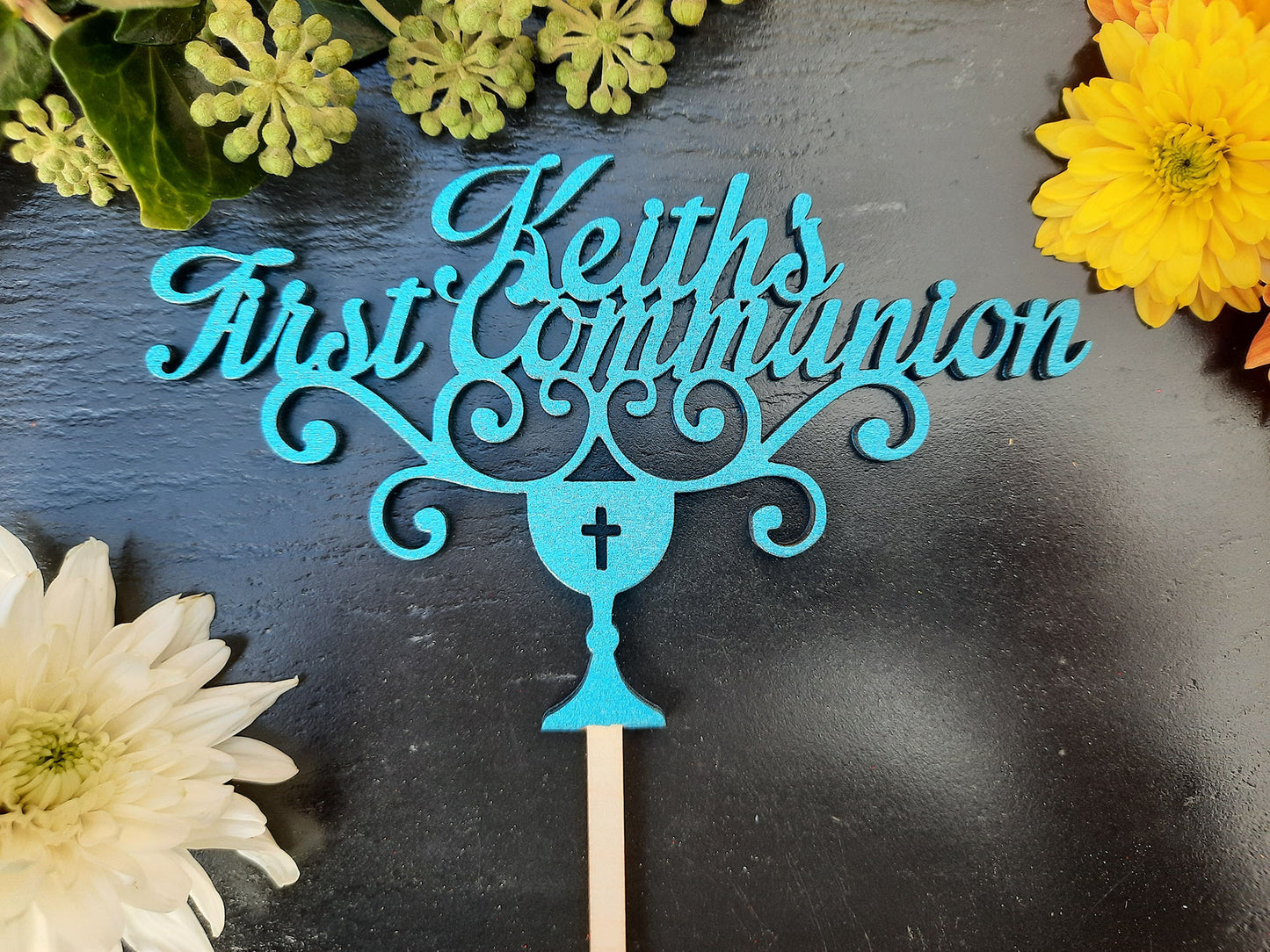 Personalised Wooden First Communion Cake Topper - PG Factory