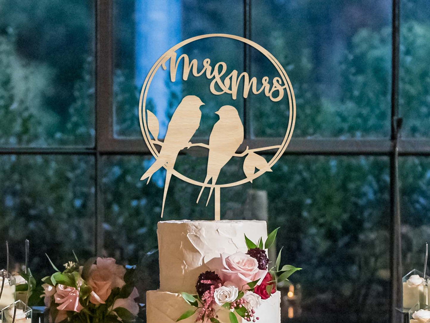 Mr and Mrs Birds Wedding Cake Topper Ireland