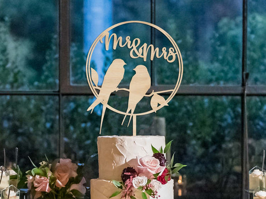 Mr and Mrs Birds Wedding Cake Topper Ireland