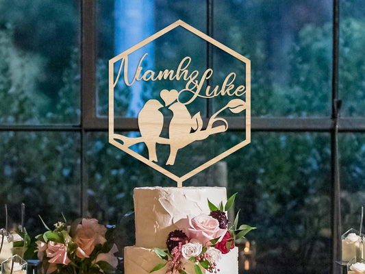 Names Love Birds Wedding Cake Topper Ireland