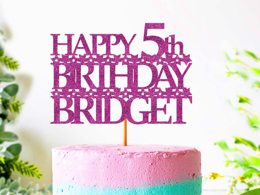 Personalised Birthday Glitter Topper