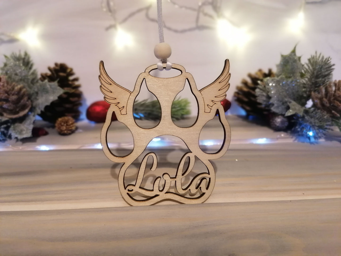 Personalised Cat Angel Paw Christmas Decoration - PG Factory