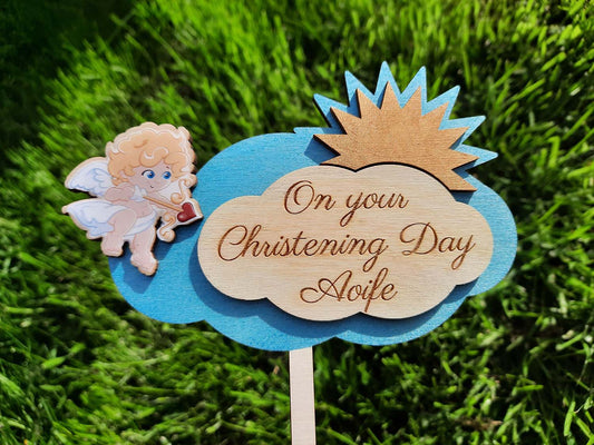 Personalised Christening Cake Topper for Girl