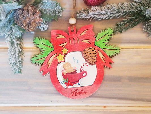 Personalised Christmas Tree Bauble Gingerbread Man