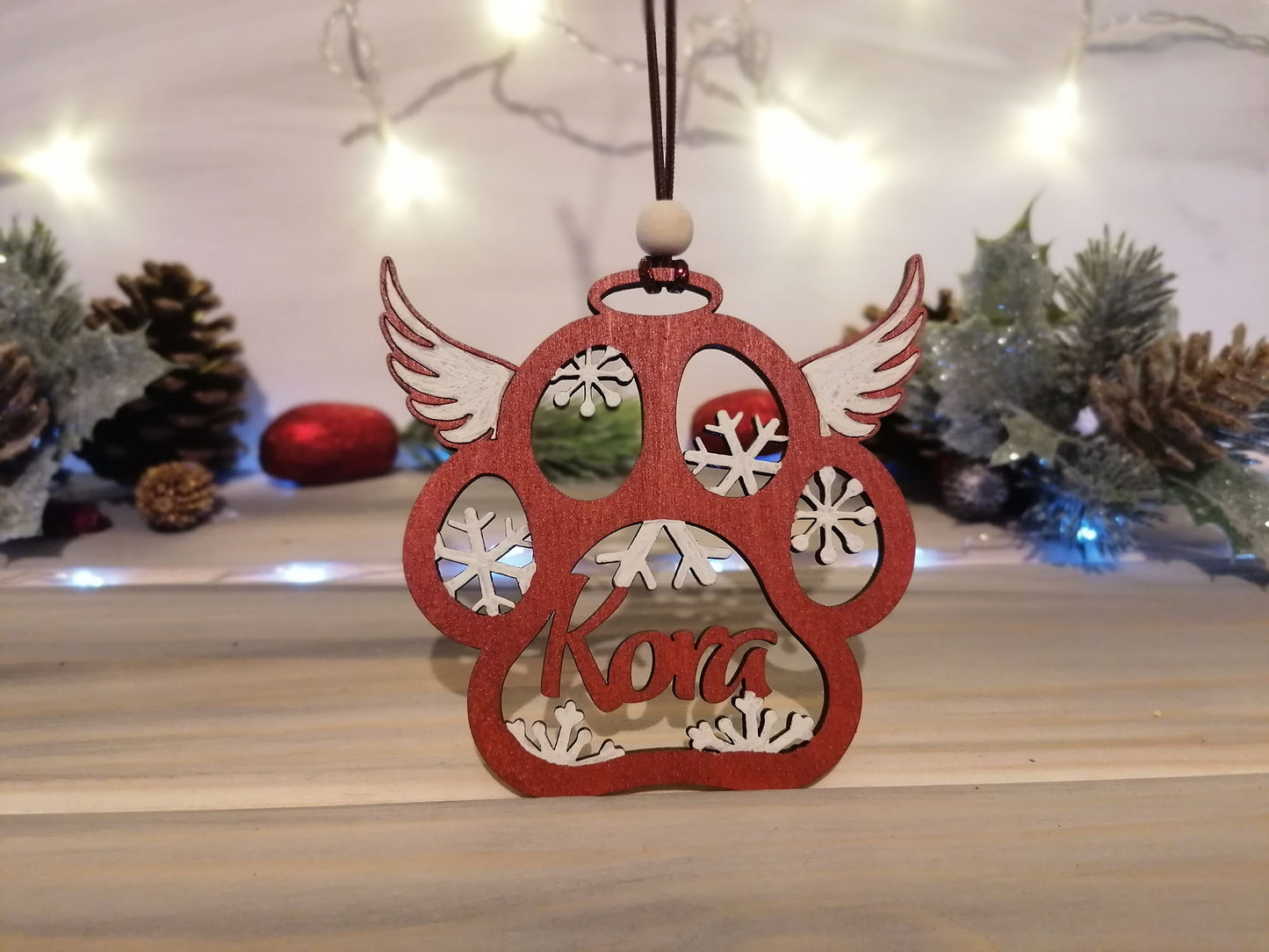 Personalised Dog Angel Paw Christmas Decoration - PG Factory