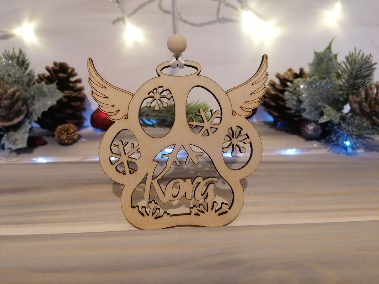 Personalised Dog Angel Paw Christmas Decoration - PG Factory