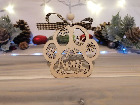 Personalised Dog Paw Christmas Decoration - PG Factory