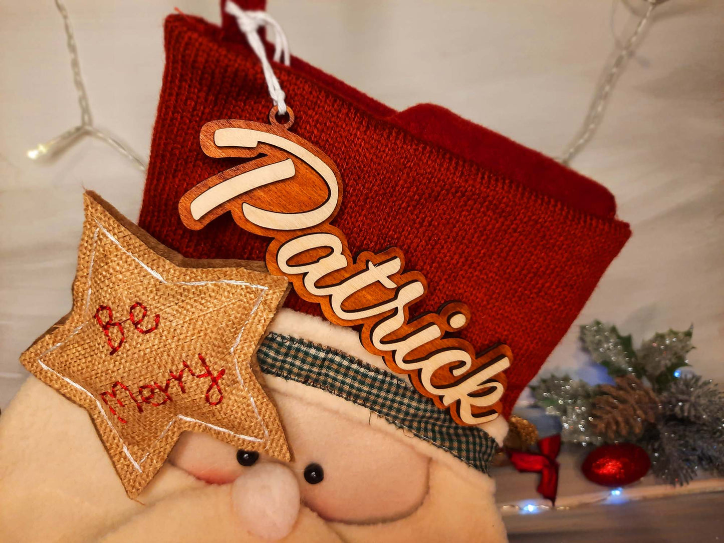 Christmas Stocking Names - Wooden Made - Personalised - PG Factory