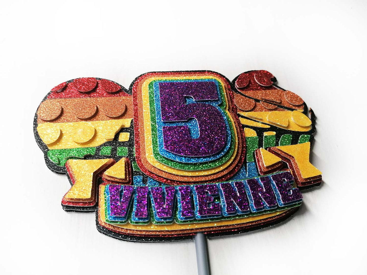 Pop it - 3D Glitter Craft Card Birthday Cake Topper - PG Factory