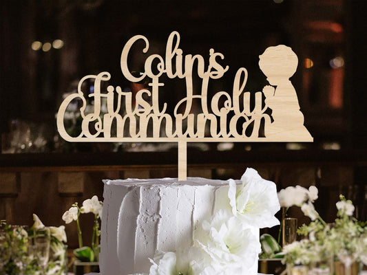 Praying Boy First Holy Communion Cake Topper
