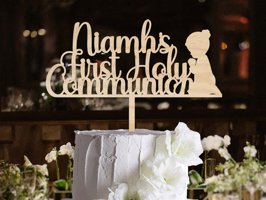 Praying girl First Holy Communion Cake Topper Ireland