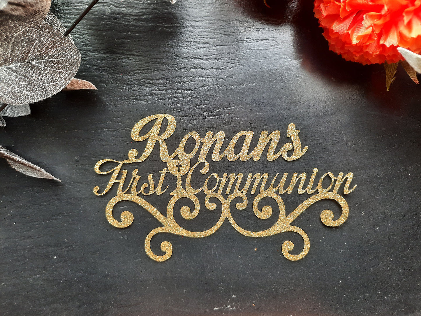 Personalised Holy Communion Glitter Cake Topper - PG Factory