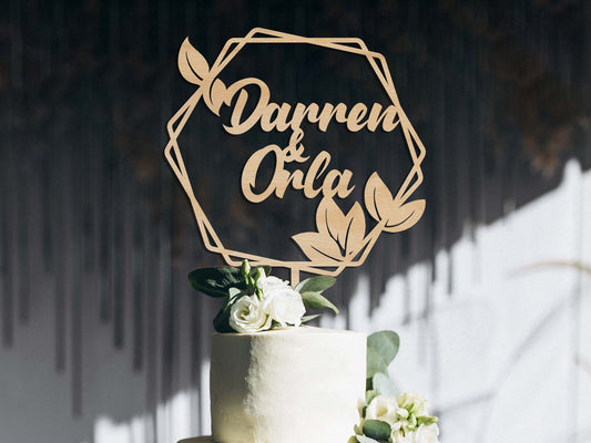 Rustic Wooden Wedding Cake Topper - PG Factory