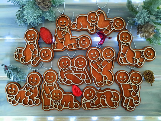 Pack of 10 Same Sex Gingerbreads - Christmas Decoration verG - PG Factory