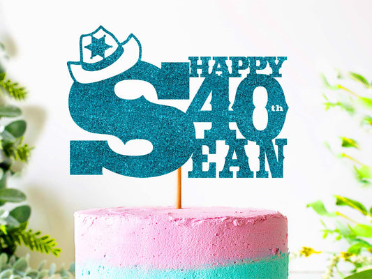 Wild West Sheriff Birthday Cake Topper