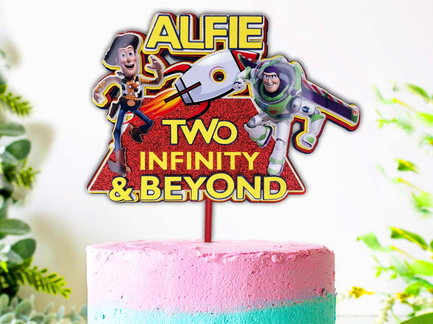 Toy Story 3D Glitter Craft Card Birthday Cake Topper PGFactory.ie