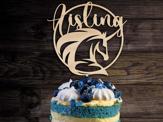 Unicorn Name Birthday Cake Topper Ireland