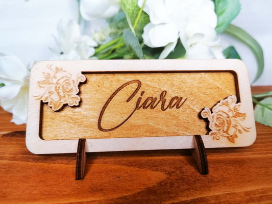 Wooden Wedding Place Name Card Ireland