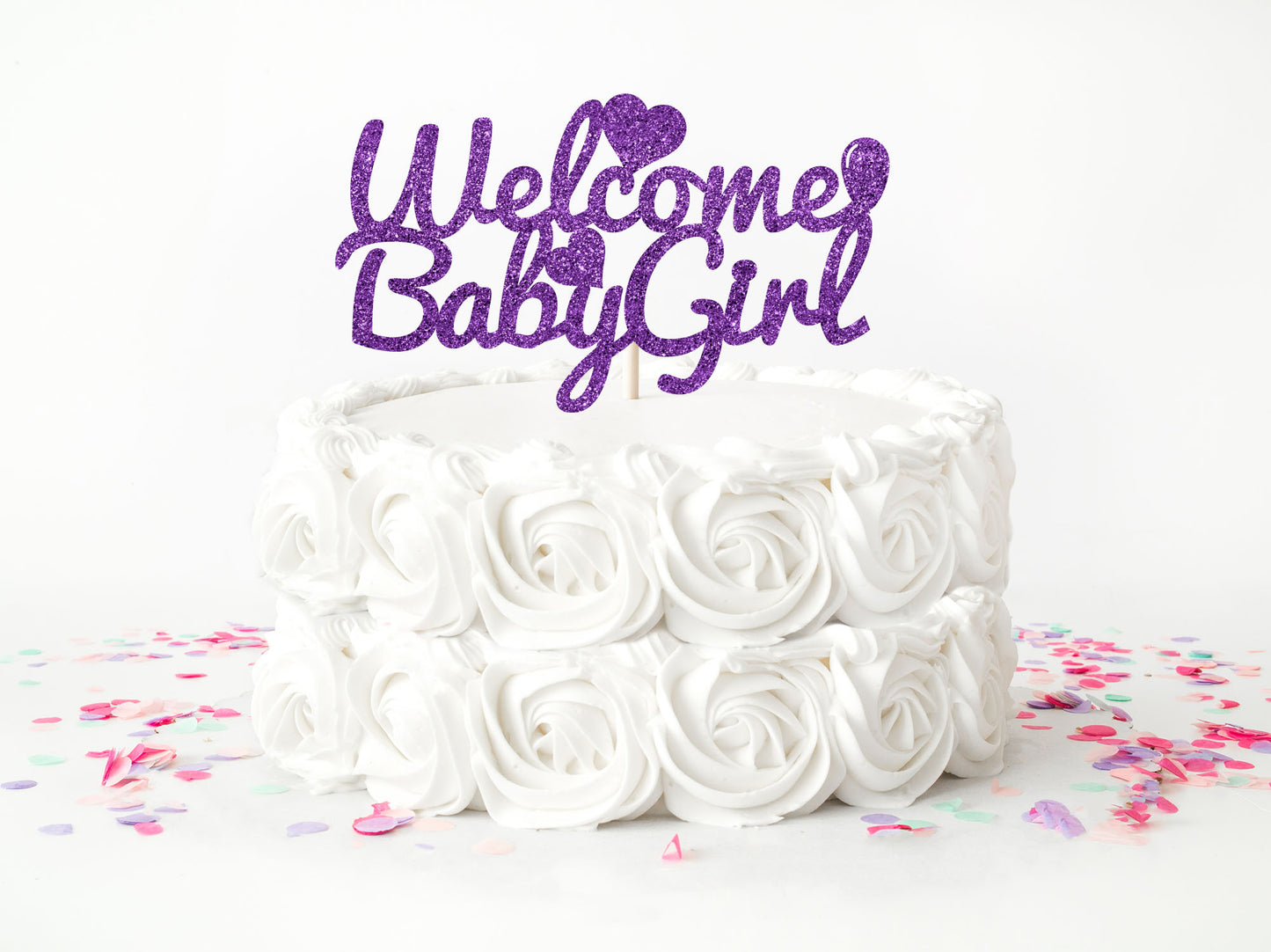 Baby Shower Cake Topper - Welcome Baby Girl - PG Factory