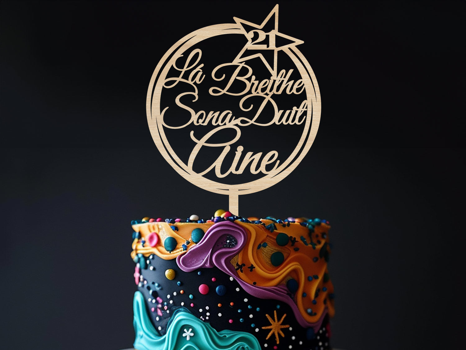 Lá Breithe Sona Duit Personalised Cake Topper