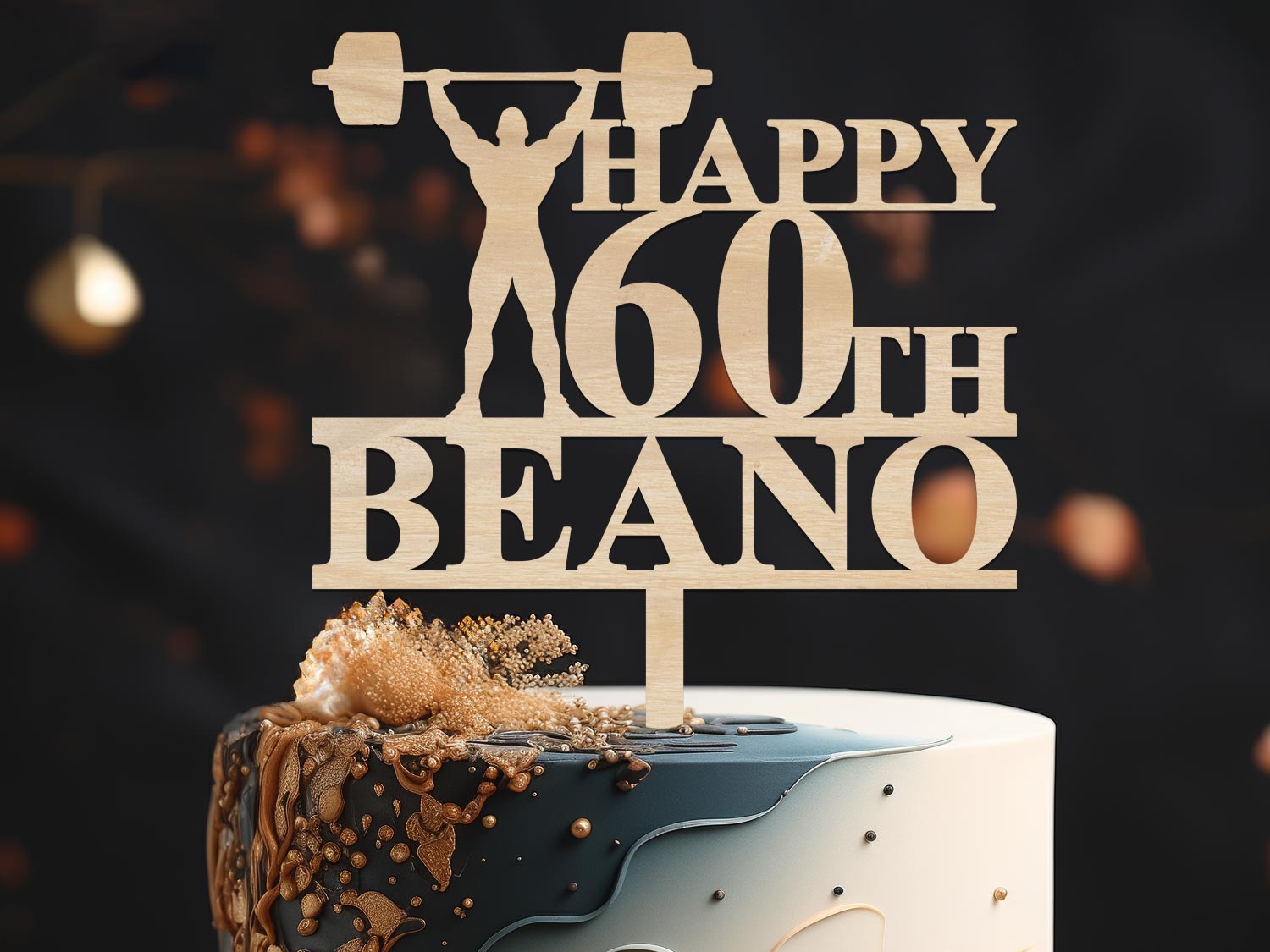 Birthday Cake Topper for Gym Heavy Lifting Fan