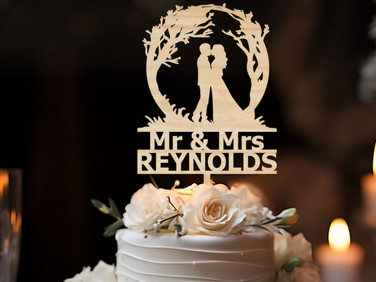 Bride and Groom MR MRS Wedding Cake Topper