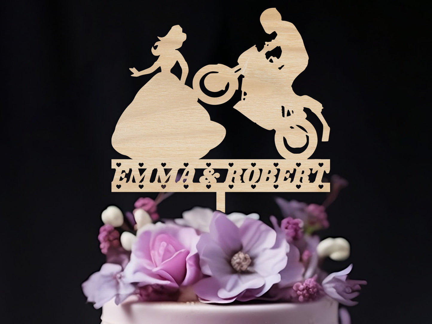 Bride and Groom Rider Wedding Cake Topper